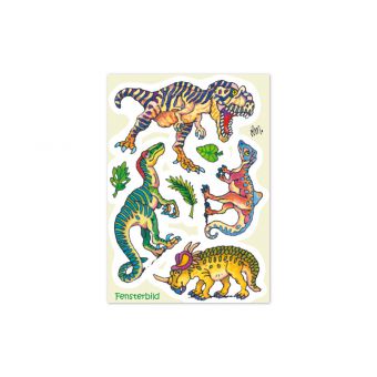 Fensterbild-Postkarte Dinosaurier