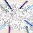 Super breites Ausmalbild Stau