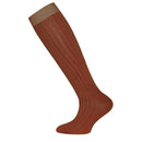 Kniestrumpf Rippe Kupfer