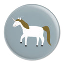 Button Einhorn, hellblauer Hintergrund