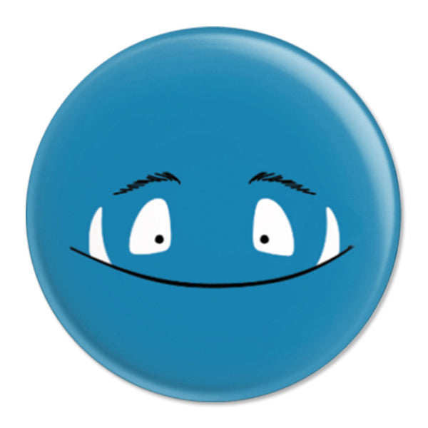 Button Monster Säbelzahn, blau