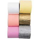 6 Kreppbänder Pastell Mix je 3,5 cm*10 Meter