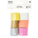 6 Kreppbänder Pastell Mix je 3,5 cm*10 Meter