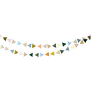 YEY! Let's Party Genähte Girlande Dreiecke grün Mix 2m