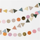 YEY! Let's Party Genähte Girlande Dreiecke grün Mix 2m