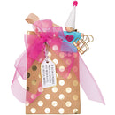 Paper Poetry Geschenktüte natur Punkte gold 12x18x10cm