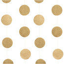 YEY! Let's Party Genähte Girlande Kreise 8cm Glitter-gold 1,7m