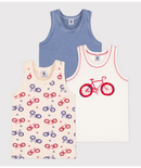 Petit Bateau 3 Unterhemden Fahrräder