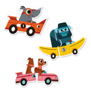 Lernspiel - Puzzle duo/trio: Rennautos Puzzle Djeco