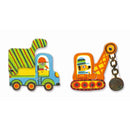 Lernspiel-Puzzle duo/trio: Bewegte Fahrzeuge