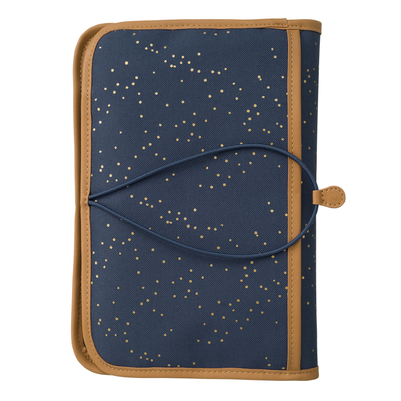Wickeletui mit Wickelunterlage Indigo Dots