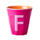 Großer Becher - Buchstabe F Pink