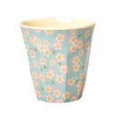 Großer Becher mit Motiv - Small Flower Hellblau