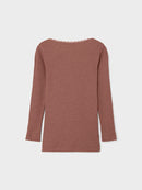 Name it Langarmshirt mit Spitze Kab Cognac