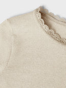 Name it Langarmshirt mit Spitze Kab Peyote Melange