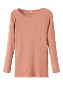 Name it Langarmshirt mit Spitze Kab Café Au Lait Melange