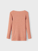 Name it Langarmshirt mit Spitze Kab Café Au Lait Melange