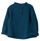 Feldmann Hemd Muslin Play of colors Petrol Blue