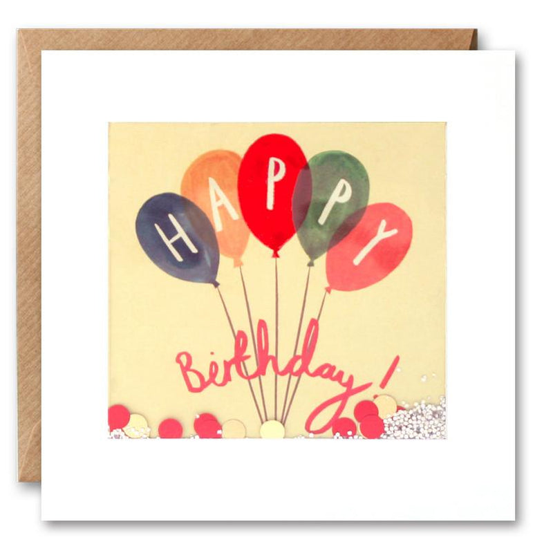 Shakies Karte „Happy Birthday“ Luftballons