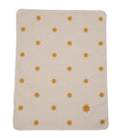 Decke Juwel mit Stick 70/90 cm Sonne rohweiß