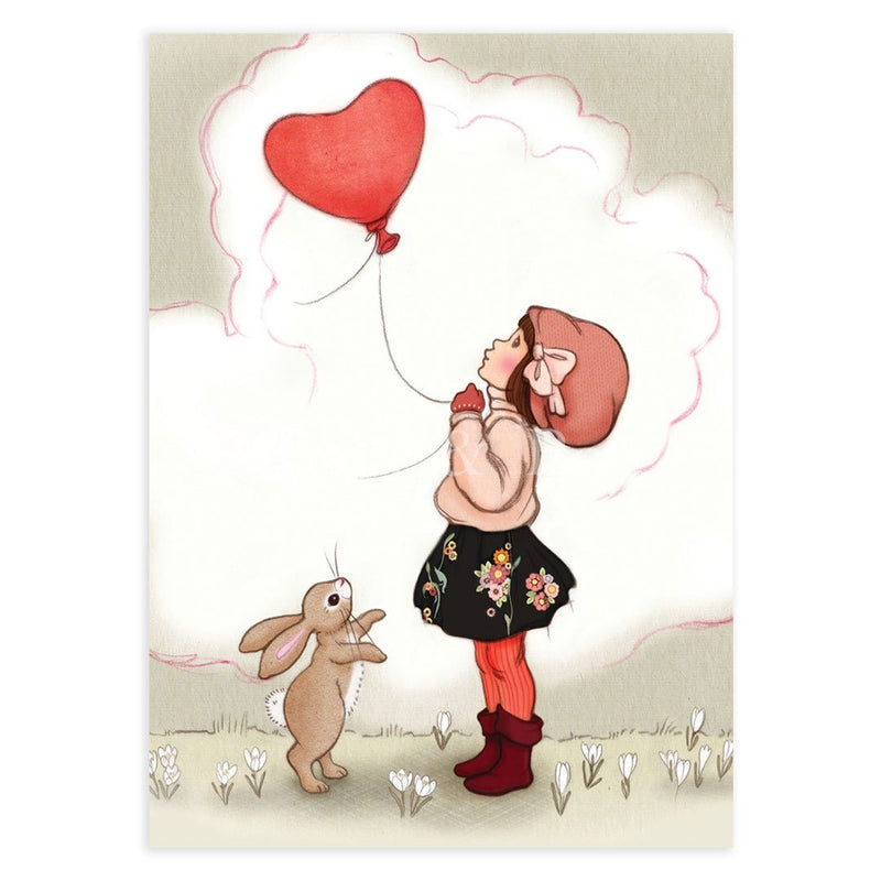 Postkarte „Heart shaped  ballon“